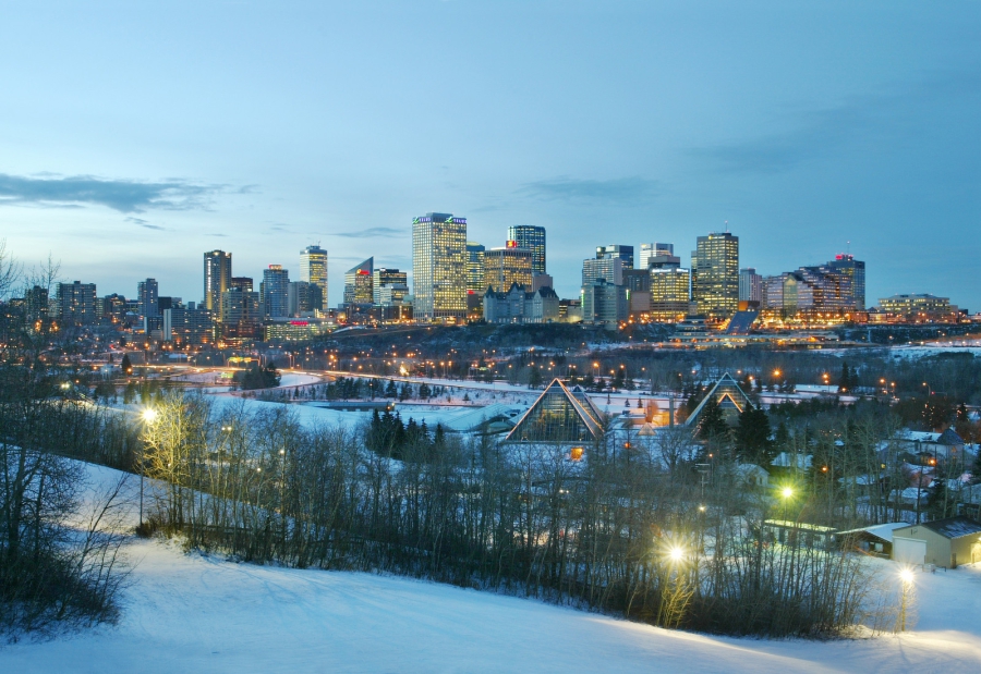 Edmonton skyline winter