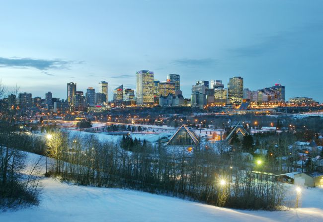 Edmonton skyline winter