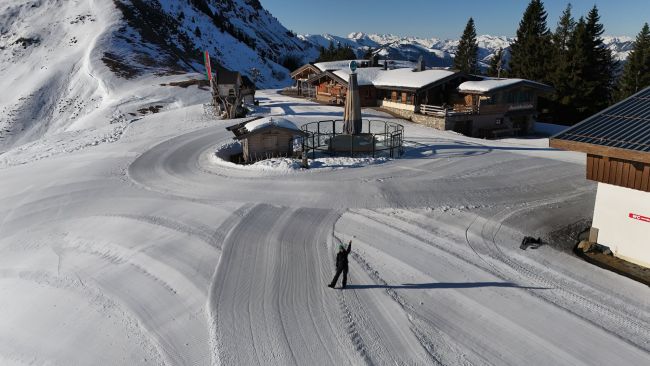 Alleen op de piste