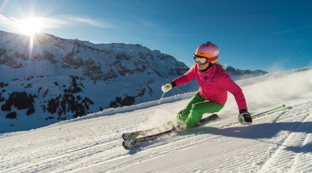 Wintersporter in het Zwitserse Berner Oberland.