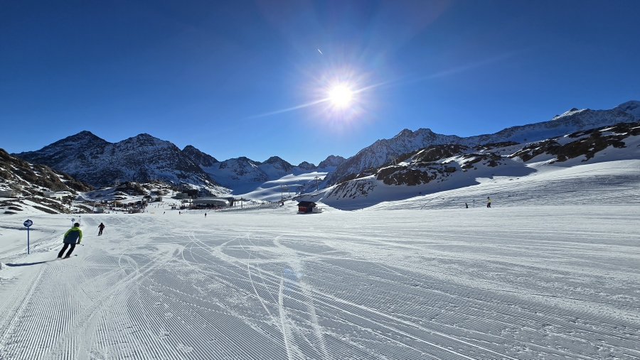 Kaiserwetter op de gletsjer.