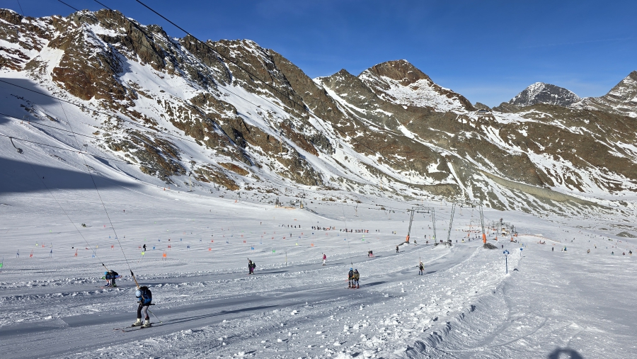 Op 3000 meter op de gletsjer.