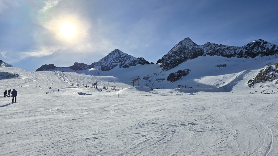 Op 3000 meter op de gletsjer.