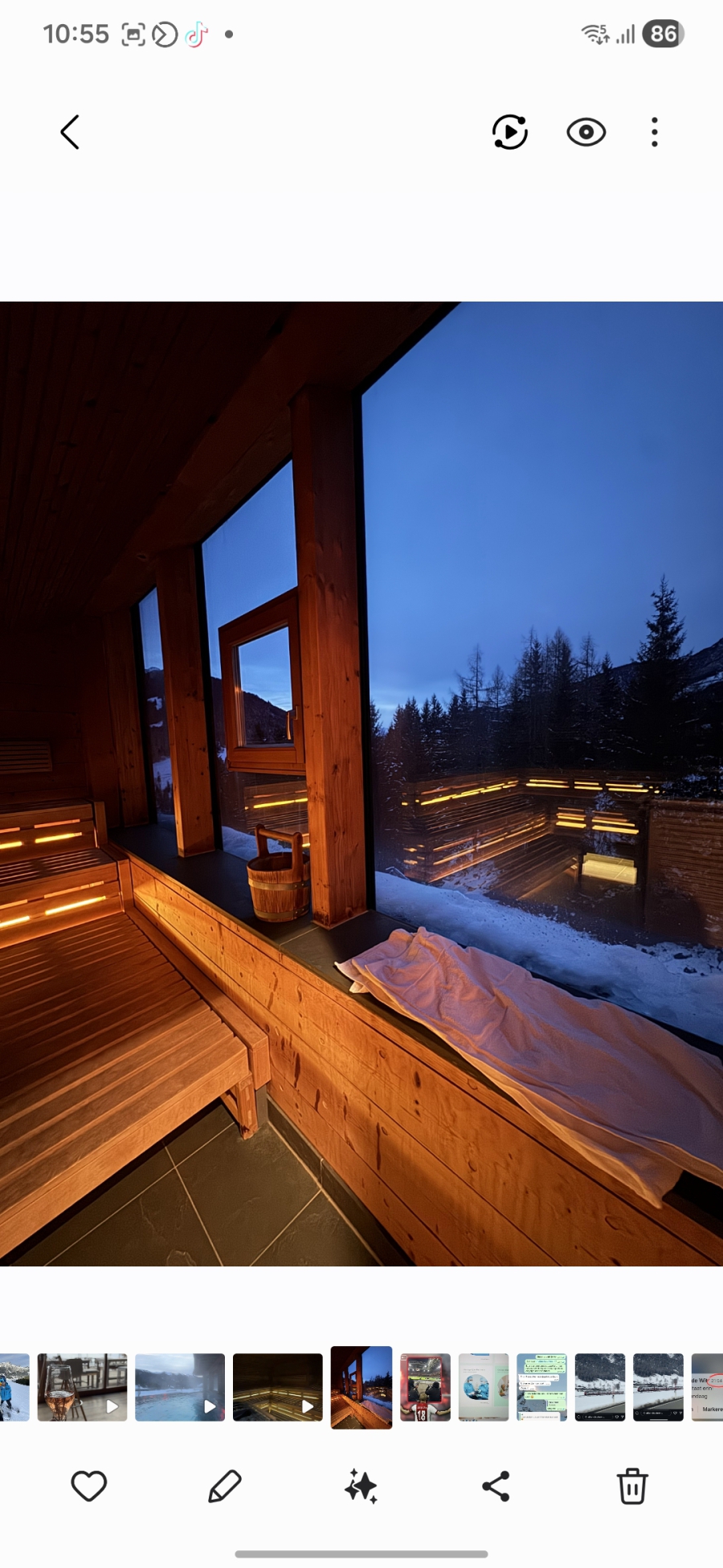 Nog even de sauna in.